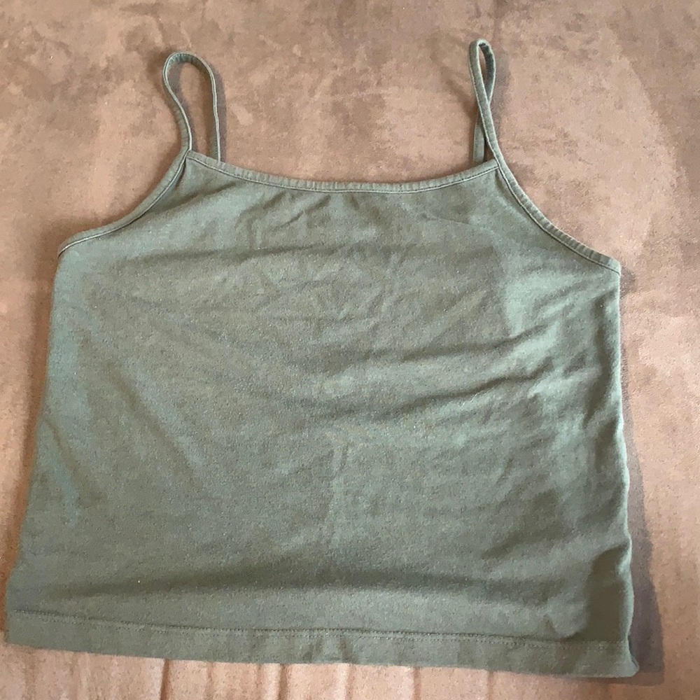Army green cropped tank!